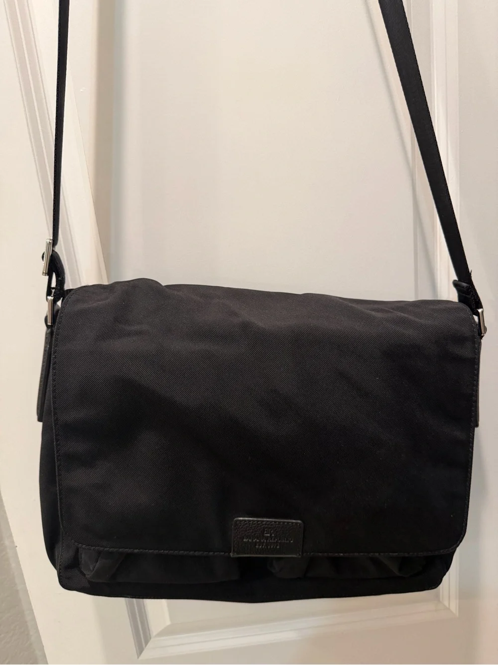 Banana Republic Black Canvas Messenger Bag